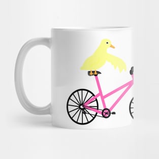 Duck On A Light Pink Bicycle Mug